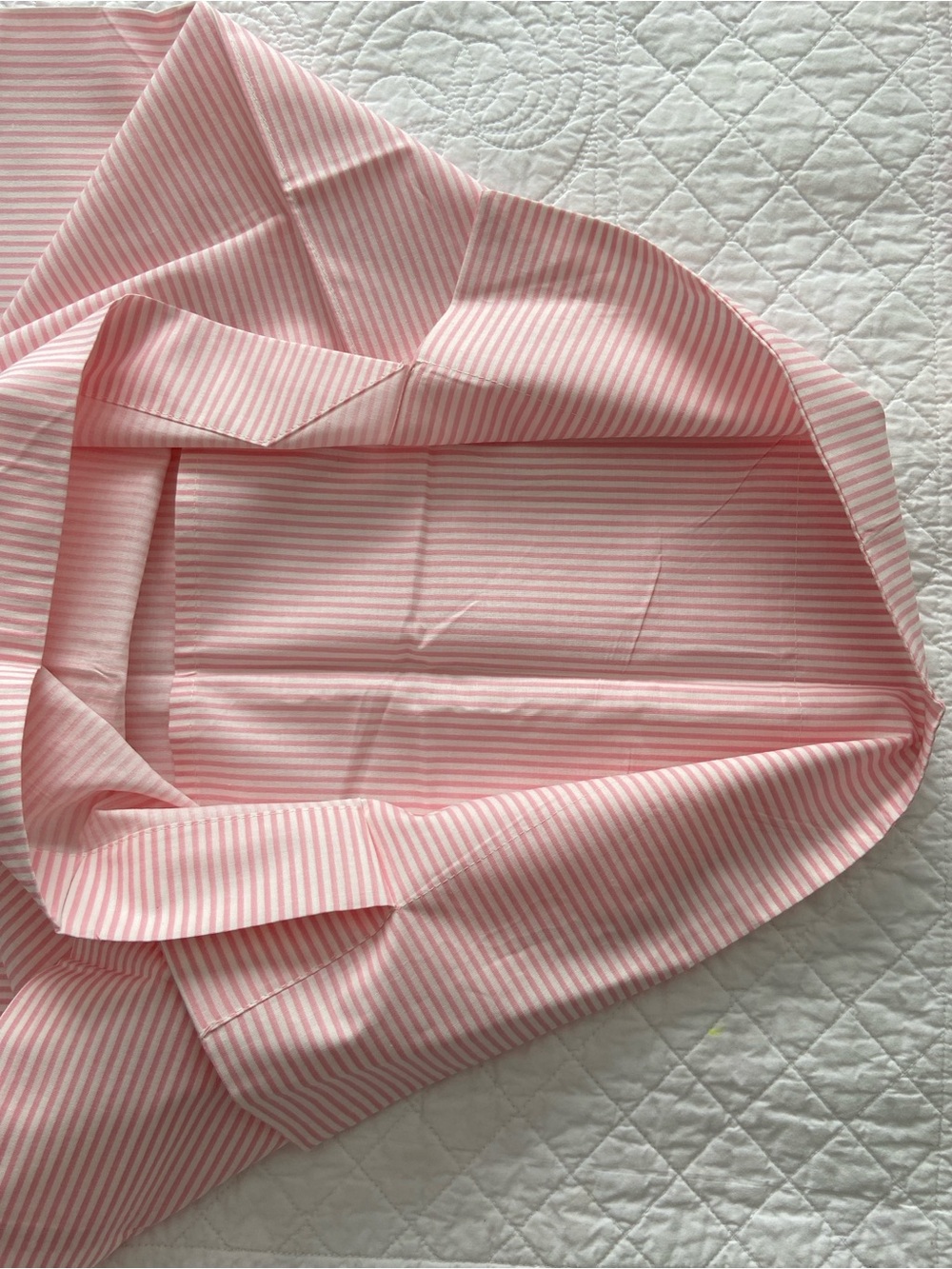 Tessitura Toscana Telerie King Set Sheets And Pillowcases Stripe Pink White NEW - Picture 9 of 14